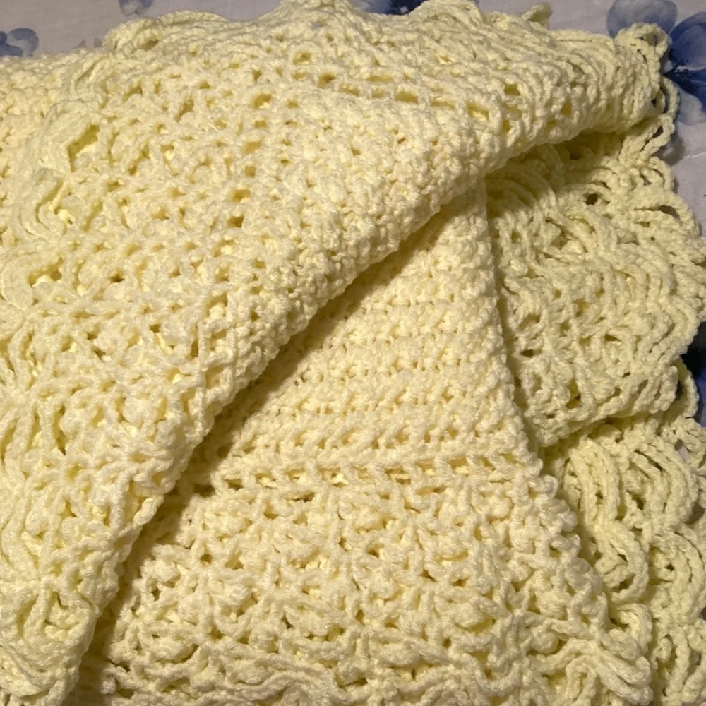 Hand Crocheted Oversized Afghan - 66” x 90”